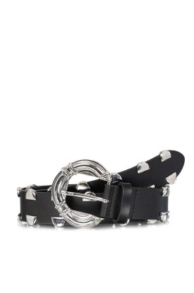 Riem met studs met gaten in wit | Yours Clothing
