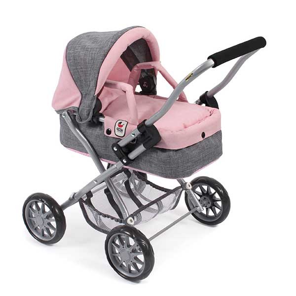 Coche Travel De Juguete Para Muñeca Rosado Cuna Bebesit Color Rosa